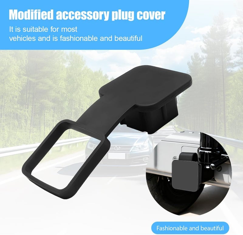 Sandfren 2 Inch Trailer Hitch Cover, Vehicle Square Mouth Protection Hook Dust-Proof Plug Cap, Automotive Receiver Tube Hitch Plug Insert Accessories, Universal Fit (Black Light Panel) - Image 5